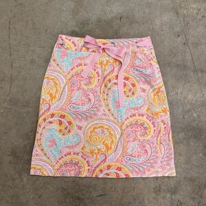 Vintage floral paisley coquette mini skirt